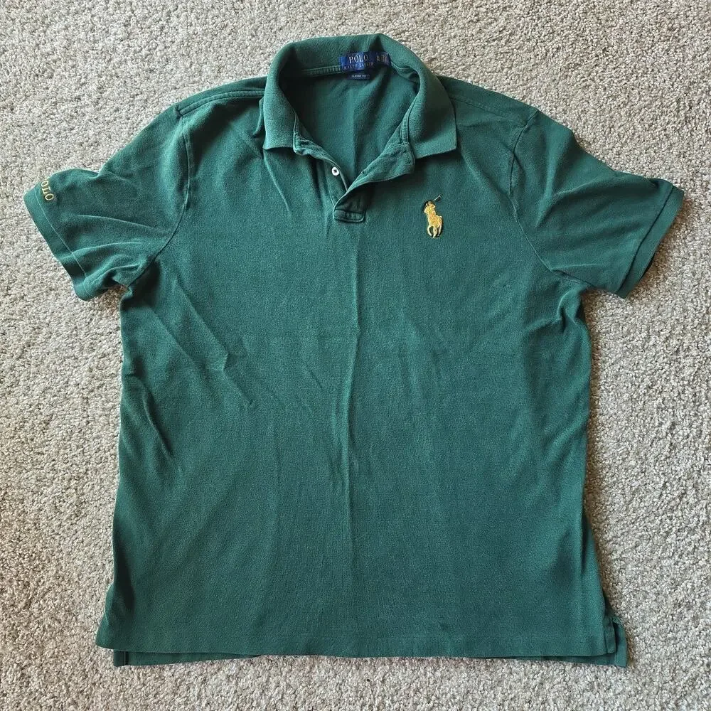 Ralph Lauren Polo, Big Pony Green - Mens Shirt Sz XL, Classic Fit - Embroidered